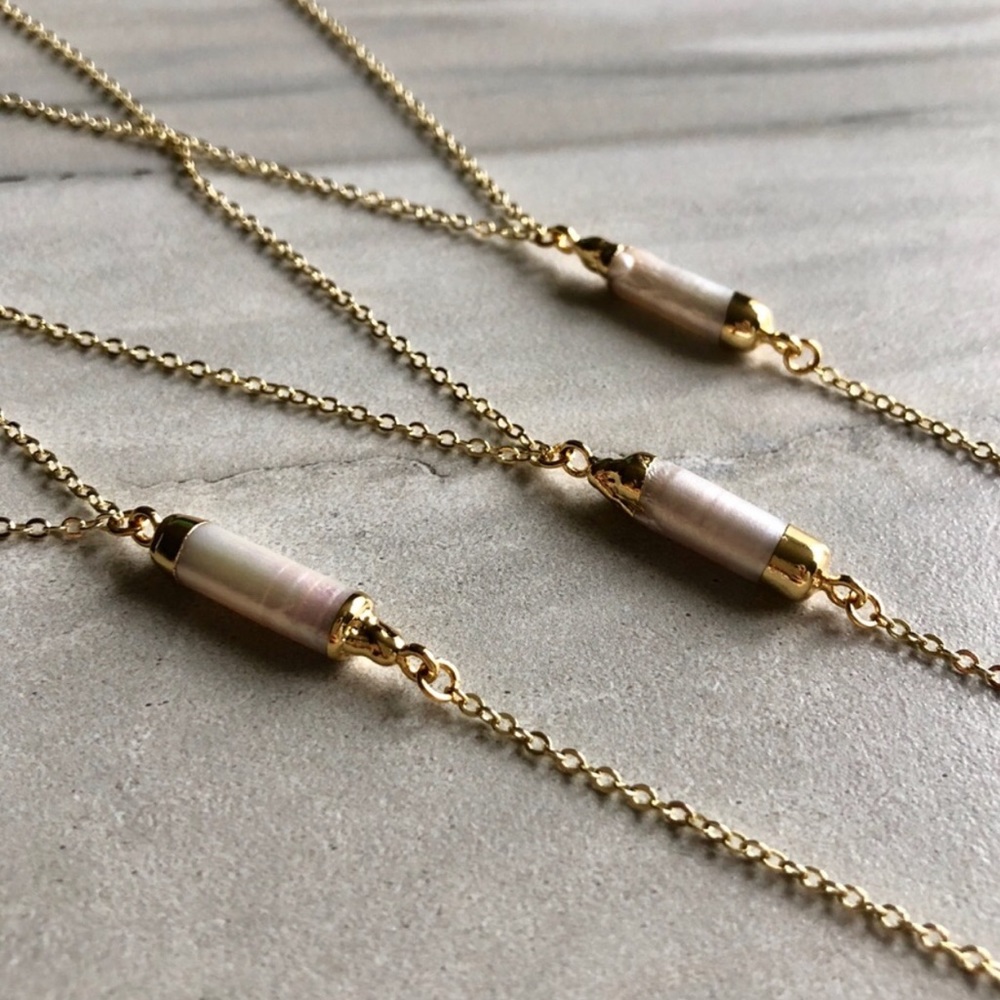 14K Gold Pearl Lariat Country Girl Chic Necklace - Picture 5 of 6